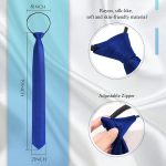 4 Pieces Zipper Ties for Men Adjustable Men's Pretied Neckties Zip on Tie for Men Zipper Skinny Necktie Clip on Slim Tie - Image 7